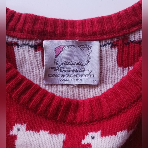 Vintage Warm & Wonderful LONDON 1979" Diana Edition" Wool Sheep Sweater Size M - Picture 5 of 11